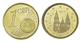 1CÉNTIMO DE EURO. España 2013. Vte. por estar acuñado en cuproniquel similar al de las monedas de 10, 20 y 50 Ctmos. EBC+/SC