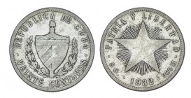 CUBA. 20 Centavos. 1932. W/KM-13.2. MBC+