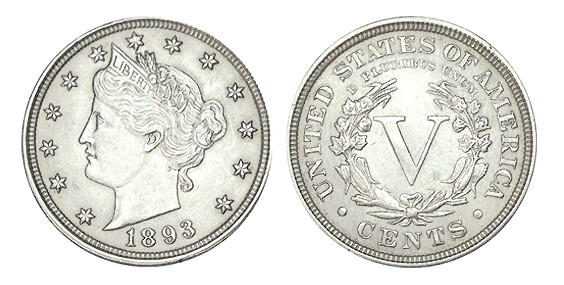 ESTADOS UNIDOS. 5 Céntavos. 1893. W/KM-112. EBC