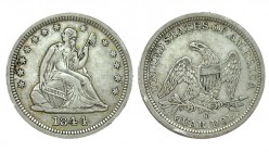 ESTADOS UNIDOS. 1/4 Dólar. 1844-O. Nueva Orleans.W/KM-64.1. EBC-