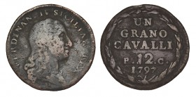 ITALIA. 1 Grano (12 cavalli). 1797-P. Fernando IV. Nápoles y Sicilia. W/C-39. MBC-/MBC
