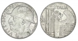 ITALIA. 20 Liras. Victor Manuel III. 1928-R. W/KM-70. Rayita en anv. EBC-