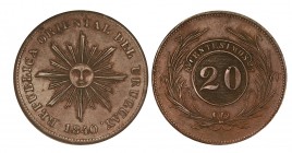 URUGUAY. 20 Centésimos. 1840. W/KM-2.1. EBC+