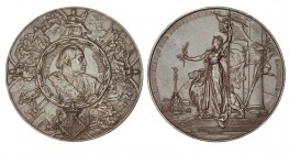 IV CENTENARIO DESCUBRIMIENTO DE AMERICA. Alfonso XIII. Barcelona a Colón. Bronce. Hermosa medalla. Ø 72 mm. EBC