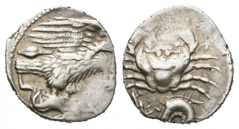 Sicilia. Akragas. Hemidracma. 425-406 a.C. (Cng-103). Anv.: Águila a derecha con...