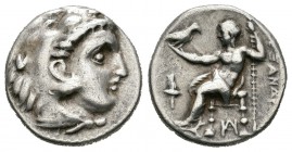 Imperio Macedonio. Alejandro III Magno. Dracma. 336-323 a.C. Amphipolis. (Müller-84). Anv.: Cabeza de Heracles a derecha recubierta con piel de león. ...