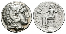 Imperio Macedonio. Alejandro III Magno. Tetradracma. 320-319 a.C. Amphipolis. (Price-118). Anv.: Cabeza de Heracles a derecha recubierta con piel de l...