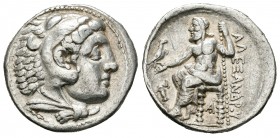Imperio Macedonio. Alejandro III Magno. Tetradracma. 315-294 a.C. Amphipolis. (Price-431 variante). Anv.: Cabeza de Heracles a derecha recubierta con ...