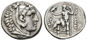 Imperio Macedonio. Alejandro III Magno. Tetradracma. 310-307 a.C. Amphipolis. (Price-442). Anv.: Cabeza de Heracles a derecha recubierta con piel de l...