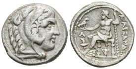 Imperio Macedonio. Alejandro III Magno. Tetradracma. 307-297 a.C. Amphipolis. (Price-468). Anv.: Cabeza de Heracles a derecha recubierta con piel de l...
