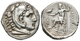 Imperio Macedonio. Alejandro III Magno. Tetradracma. 305-298 a.C. Amphipolis. (Price-474). Anv.: Cabeza de Heracles a derecha recubierta con piel de l...