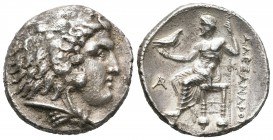 Imperio Macedonio. Alejandro III Magno. Tetradracma. 320-315 a.C. Arados. (Price-3426). Anv.: Cabeza de Heracles a derecha recubierta con piel de león...
