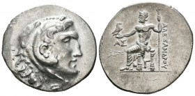 Imperio Macedonio. Alejandro III Magno. Tetradracma. 212-184 a.C. Aspendos. (Price-2880). Anv.: Cabeza de Heracles a derecha recubierta con piel de le...