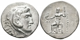 Imperio Macedonio. Alejandro III Magno. Tetradracma. 212-184 a.C. Aspendos. (Price-2880). Anv.: Cabeza de Heracles a derecha recubierta con piel de le...