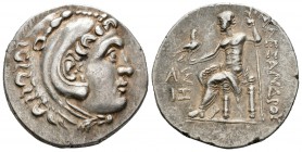 Imperio Macedonio. Alejandro III Magno. Tetradracma. 195-194 a.C. Aspendos. (Price-2897). Anv.: Cabeza de Heracles a derecha recubierta con piel de le...