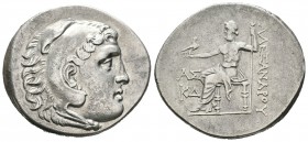 Imperio Macedonio. Alejandro III Magno. Tetradracma. 212-184 a.C. Aspendos. (Price-2900). Anv.: Cabeza de Heracles a derecha recubierta con piel de le...