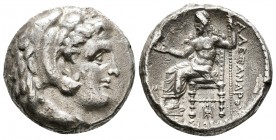 Imperio Macedonio. Alejandro III Magno. Tetradracma. 336-323 a.C. Babylon. (Price-3617b). Anv.: Cabeza de Heracles a derecha recubierta con piel de le...