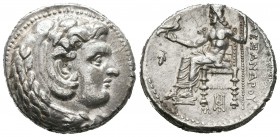 Imperio Macedonio. Alejandro III Magno. Tetradracma. 325-323 a.C. Babylon. (Price-3642). (Müller-693). Anv.: Cabeza de Heracles a derecha recubierta c...