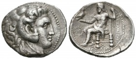 Imperio Macedonio. Alejandro III Magno. Tetradracma. 311-305 a.C. Babylon. (Price-3747). Anv.: Cabeza de Heracles a derecha recubierta con piel de leó...