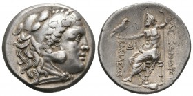 Imperio Macedonio. Alejandro III Magno. Tetradracma. 250-225 a.C. Callatia. (Price-928). (Müller-497). Anv.: Cabeza de Heracles a derecha recubierta c...