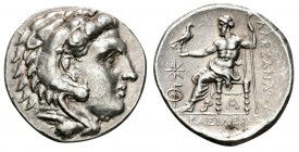 Imperio Macedonio. Alejandro III Magno. tetradracma. 310-290 a.C. Corinto. (Price-669). Anv.: Cabeza de Heracles a derecha recubierta con piel de león...