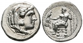 Imperio Macedonio. Alejandro III Magno. Tetradracma. 330-323 a.C. Damasco. (Price-3205). Anv.: Cabeza de Heracles a derecha recubierta con piel de leó...