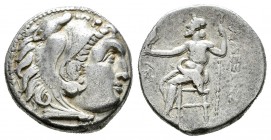 Imperio Macedonio. Alejandro III Magno. Dracma. 336-323 a.C. Incierta. (Müller-1689). Anv.: Cabeza de Heracles a derecha recubierta con piel de león. ...
