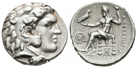 Imperio Macedonio. Alejandro III Magno. Tetradracma. 336-323 a.C. Incierta. (Müller-1651). Anv.: Cabeza de Heracles a derecha recubierta con piel de l...