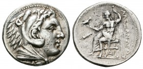 Imperio Macedonio. Alejandro III Magno. Tetradracma. 325-310 a.C. Incierta. (Price-239). Anv.: Cabeza de Heracles a derecha recubierta con piel de leó...