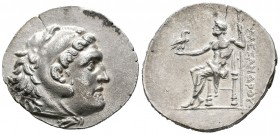 Imperio Macedonio. Alejandro III Magno. Tetradracma. 310-275 a.C. Incierta. (Price-844). Anv.: Cabeza de Heracles a derecha recubierta con piel de leó...