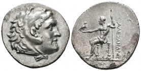 Imperio Macedonio. Alejandro III Magno. Tetradracma. 220-180 a.C. Incierta. (Price-2982). Anv.: Cabeza de Heracles a derecha recubierta con piel de le...