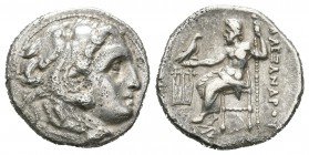 Imperio Macedonio. Alejandro III Magno. Dracma. 336-323 a.C. Kolophon. (Price-1786). Anv.: Cabeza de Heracles a derecha recubierta con piel de león. R...