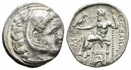 Imperio Macedonio. Alejandro III Magno. Dracma. 319-310 a.C. Kolophon. (Price-1792). (Müller-1607). Anv.: Cabeza de Heracles a derecha recubierta con ...