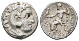 Imperio Macedonio. Alejandro III Magno. Dracma. 310-301 a.C. Kolophon. (Price-1823). Anv.: Cabeza de Heracles a derecha recubierta con piel de león. R...