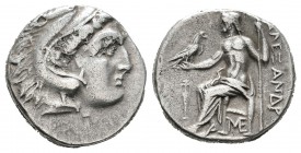 Imperio Macedonio. Alejandro III Magno. Dracma. 310-301 a.C. Lampsakos. (Price-1417). Anv.: Cabeza de Heracles a derecha recubierta con piel de león. ...