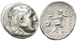 Imperio Macedonio. Alejandro III Magno. Tetradracma. 200-196 a.C. Magnesia y Maeandrum. (Price-2049 variante). Anv.: Cabeza de Heracles a derecha recu...