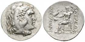 Imperio Macedonio. Alejandro III Magno. Tetradracma. 175-150 a.C. Mesembria. (Price-1026). (Müller-476). Anv.: Cabeza de Heracles a derecha recubierta...