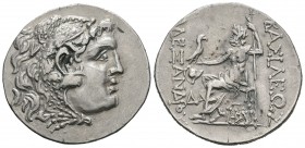 Imperio Macedonio. Alejandro III Magno. Tetradracma. 175-150 a.C. Mesembria. (Price-1054). Anv.: Cabeza de Heracles a derecha recubierta con piel de l...