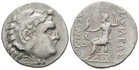 Imperio Macedonio. Alejandro III Magno. Tetradracma. 150-125 a.C. Mesembria. (Price-1055). Anv.: Cabeza de Heracles a derecha recubierta con piel de l...