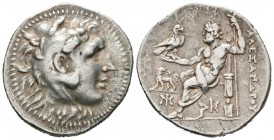 Imperio Macedonio. Alejandro III Magno. Tetradracma. 190-165 a.C. Miletos. (Price-2220 similar). Anv.: Cabeza de Heracles a derecha recubierta con pie...
