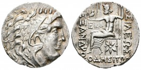 Imperio Macedonio. Alejandro III Magno. Tetradracma. 90-80 a.C. Odessos. (Price-1197a). Anv.: Cabeza de Heracles a derecha recubierta con piel de león...