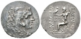 Imperio Macedonio. Alejandro III Magno. Tetradracma. 125-70 a.C. Odessos. (Price-1205). (Müller-426). Anv.: Cabeza de Heracles a derecha recubierta co...