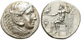 Imperio Macedonio. Alejandro III Magno. Tetradracma. 325-315 a.C. Pella. (Price-2066). (Müller-856). Anv.: Cabeza de Heracles a derecha recubierta con...