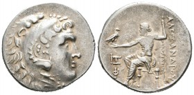 Imperio Macedonio. Alejandro III Magno. Tetradracma. 203-202 a.C. Philomelium. (Price-2856 variante). (Müller-187 variante). Anv.: Cabeza de Heracles ...