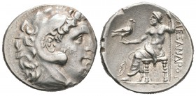 Imperio Macedonio. Alejandro III Magno. Tetradracma. 331-330 a.C. Salamis. (Price-3139). Anv.: Cabeza de Heracles a derecha recubierta con piel de leó...