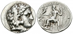 Imperio Macedonio. Alejandro III Magno. Tetradracma. 323-317 a.C. Tarsos. (Price-3051). Anv.: Cabeza de Heracles a derecha recubierta con piel de león...