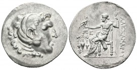 Imperio Macedonio. Alejandro III Magno. Tetradracma. 188-170 a.C. Temnos. (Price-1676). Anv.: Cabeza de Heracles a derecha recubierta con piel de león...