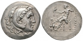 Imperio Macedonio. Alejandro III Magno. Tetradracma. 188-170 a.C. Temnos. (Price-1686). Anv.: Cabeza de Heracles a derecha recubierta con piel de león...