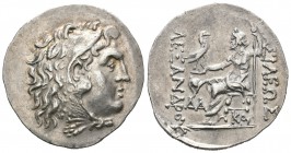 Imperio Macedonio. Alejandro III Magno. Tetradracma. 175-150 a.C. Tracia. (Price-1064). Anv.: Cabeza de Heracles a derecha recubierta con piel de león...