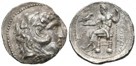 Imperio Macedonio. Alejandro III Magno. Tetradracma. 320-301 a.C. Tyre. (Price-3295). Anv.: Cabeza de Heracles a derecha recubierta con piel de león. ...